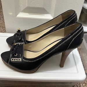 Navy peep toe Nine West heels